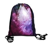 LA HAUTE Galaxy Drawstring Bag 3D printed Backpack Gymsack Gym Bag School Travel Backpack