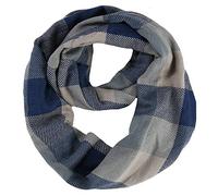 LA HAUTE Women's Checkered Infinity Loop Scarf with Zipper Pocket Secret Hidden Pocket Travel Cashmere Snood Shawl