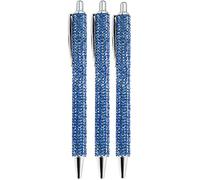 LA HUATE 3pcs Bling Crystal Diamond Pens Metal Ballpoint Pens 0.7MM Black Ink Refill Click Pens Business Wedding School Office Supplies
