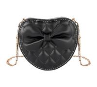 LA HUATE Girl's Cute Shoulder Handbag Purse Small Heart Shape Crossbody Bag Bowknot Satchel Purse