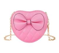 LA HUATE Girl's Cute Shoulder Handbag Purse Small Heart Shape Crossbody Bag Bowknot Satchel Purse