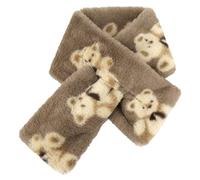 LA HUATE Kids Faux Rabbit Fur Collar Scarf Pull-through Neck Scarf Cute Bear Winter Warm Neckchief Soft Lightweight Neck Warmer