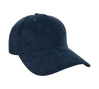LA HUATE Unisex Suede Leather Baseball Cap Classic Plain Baseball Hat Adjustable Strapback Cap Retro Dad Hat Trucker Hat Navy Blue
