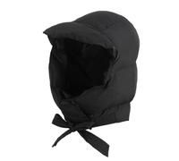 LA HUATE Winter Warm Down Hood Hat Hooded Scarf Hat Waterproof Windproof Skiing Cap Tie Under Chin for Women Girls