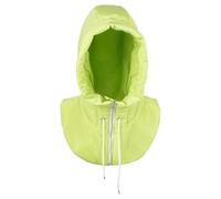 LA HUATE Winter Warm Down Hood Hat Hooded Scarf Hat Waterproof Windproof Skiing Cap Zip Up for Women Men Fluorescent Green