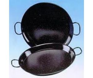 La Ideal Enamelled Steel Paella Pan, Black, 24 cm