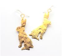 La Jewellery Brass Lobee Hare Earrings