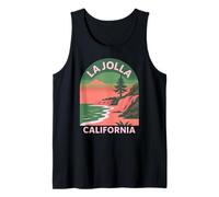 La Jolla California San Diego Retro Coast Cliff Beach 858 SD Tank Top