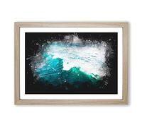 La Jolla in San Diego Paint Splash Framed Print | A2 Oak Framed Wall Art | Ready to Hang | Modern Nature Picture | Living Room Bedroom Lounge Office