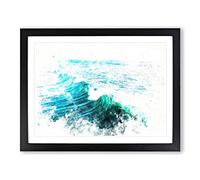 La Jolla In San Diego Watercolour Modern Framed Print | A2 Black Framed Wall Art | Ready to Hang | Modern Historical Picture | Living Room Bedroom Lounge Office