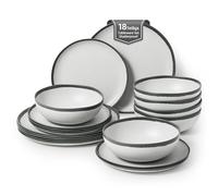 La Joventino Melamine Tableware Set for 6 People, Camping Plate Set | Not microwave-safe, robust and shatterproof, dishwasher-safe dinnerware set, ideal for outdoor, caravan, caravan