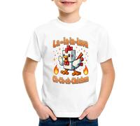 La-La-La-Lava Ch-Ch-Ch-Chicken Steve's Lava Chicken Gaming T-Shirt, White Cotton, Crew Neck, Adult and Kids Sizes Unisex (UK, Age, 5 Years, 6 Years)