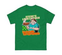 La La La Steve's Lava Chicken T-Shirt - Boys Girls Funny Pixel Chicken Gamer Shirt Viral Meme Tee Foodie Gift Unisex Kids Adults Top (Kelly Green, XL)