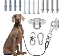 La La Pet Dog Leash Holder for Wall Heavy Duty Rotating Pet Leashes Hook Stainless Steel Lead Management Tie Out Spot for Extra Large Dogs Easy to Install Indoor & Outdoor Use