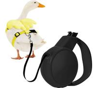 La La Pet Duck Harness with Traction Rope Adjustable Chest Strap Automatic Retractable Leash 9.84ft Soft Pet Vest Set Outdoor Walking Supplies for Cole Ducks Chicken Goose Yellow XS