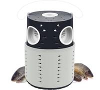 La La Pet Minnow Trap Set with 10Pcs Bait Collapsible Double-Tier Plastic Fishing Bucket Portable Aquarium Catch Traps for Bass Crabs Shrimps Turtles Black-White