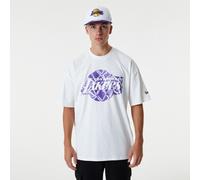 LA Lakers tshirt short sleeve mens cotton crew neck white Infill New Era