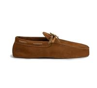 La Leche, Boat Slippers for Men, Cushioned Shoes for Home, Indoor-friendly Sole, Memory Foam and Full Grain Leather, Handmade, Swayze Suede, 12