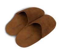 La Leche, Minimalist Slippers for Men, Shoes for Home, Indoor-friendly Slippers, Full Grain Leather, Handmade, Swayze Suede, 13
