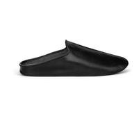 La Leche, Open Heel Moroccan Babouche Slippers, Indoor Slippers, Full Grain Leather, Handmade, Charcoal Black, 7 UK