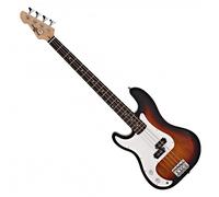 LA Left Handed Bass Guitar by Gear4music Sunburst