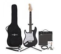 LA Left Handed Electric Guitar Black + 15W Amp Complete Pack