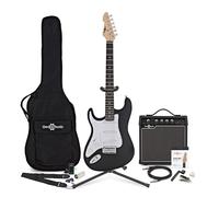 LA Left Handed Electric Guitar Black 15W Guitar Amp & Ultimate Accessory Pack