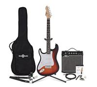 LA Left Handed Electric Guitar Sunburst, 15W Guitar Amp & Ultimate Accessory Pack