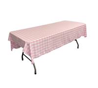 LA Linen Checkered Tablecloth, 60 by 102-Inch, Pink
