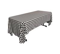 LA Linen Checkered Tablecloth, 60 by 120-Inch, Black