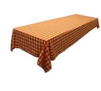 LA Linen Checkered Tablecloth, 60 by 120-Inch, Orange