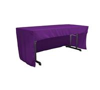 LA Linen Open Back Polyester Poplin Fitted Tablecloth , Purple, 72 x 30 x 30-Inch