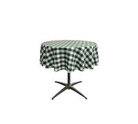 LA Linen Poly Checkered Round Tablecloth, 58-Inch, Green/White