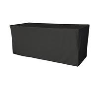 LA Linen Polyester Poplin Fitted Tablecloth 72 by 24 by 30-Inch, Black, 183 x 61 x 0.2 cm