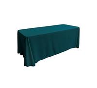 LA Linen Polyester Poplin Rectangular Tablecloth, 90 by 132-Inch, Dark Teal, 228.6 x 335.3 x 0.04 cm