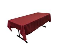 LA Linen Polyester Poplin Rectangular Tablecloth, Cranberry, 60 x 84-Inch
