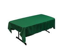 LA Linen Polyester Poplin Rectangular Tablecloth, Emerald Green, 60 x 84-Inch