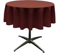LA Linen Polyester Poplin Round Tablecloth, 58", Burgundy
