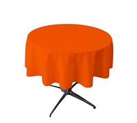 LA Linen Polyester Poplin Round Tablecloth, 58", Orange
