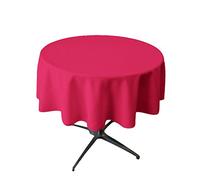 LA Linen Polyester Poplin Round Tablecloth, Fuchsia, 58-Inch,