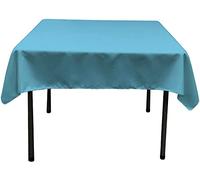 LA Linen Polyester Poplin Square Tablecloth, 52 by 52-Inch, Dark Turquoise