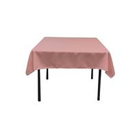 LA Linen Polyester Poplin Square Tablecloth, 52 by 52-Inch, Dusty Rose
