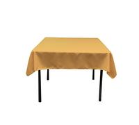 LA Linen Polyester Poplin Square Tablecloth, 52 by 52-Inch, Gold, 132 x 132 x 0.04 cm