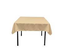LA Linen Polyester Poplin Square Tablecloth, 52 by 52-Inch, Khaki