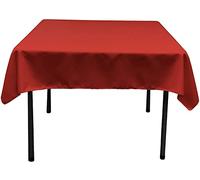 LA Linen Polyester Poplin Square Tablecloth, 52 by 52-Inch, Red