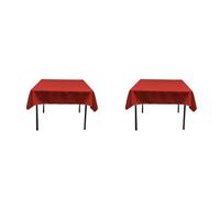 LA Linen Polyester Poplin Square Tablecloth, 52 by 52-Inch, Red (Pack of 2)