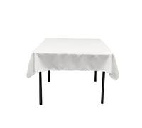 LA Linen Polyester Poplin Square Tablecloth, 52 by 52-Inch, White