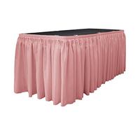 LA Linen Polyester Poplin Table Skirt 21-Foot by 29-Inch Long with 20 L-Clips, Dusty Rose, 640 x 15.66 x 0.5 cm