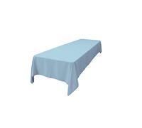 LA Linen Polyester Poplin Washable Rectangular Tablecloth, Stain and Wrinkle Resistant Table Cover 60x108, Fabric Table Cloth for Dinning, Kitchen, Party, Holiday 60 by 108-Inch, Blue Light