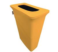 LA Linen Stretch Trash Can Cover for Slim Jim, Microfiber/Polyester/Spandex, Yellow, 23 gal